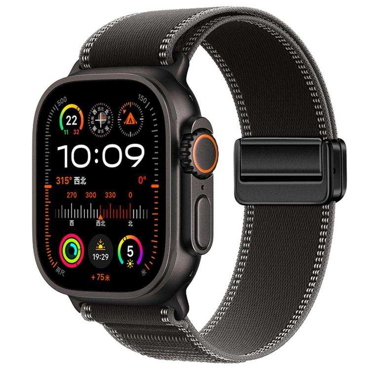For Apple Watch 46mm / 49mm / 45mm / 44mm Magnetic Buckle Trail Loop Nylon Watch Band Watch Band