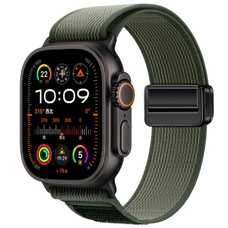 For Apple Watch 46mm / 49mm / 45mm / 44mm Magnetic Buckle Trail Loop Nylon Watch Band Watch Band