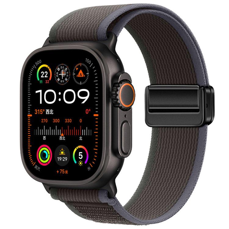 For Apple Watch 46mm / 49mm / 45mm / 44mm Magnetic Buckle Trail Loop Nylon Watch Band Watch Band