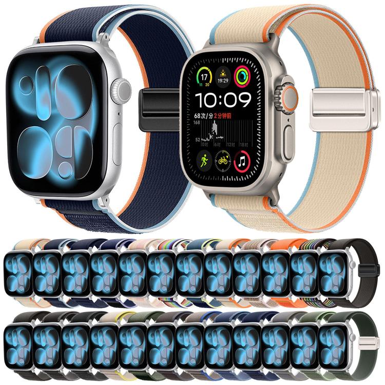 For Apple Watch 46mm / 49mm / 45mm / 44mm Magnetic Buckle Trail Loop Nylon Watch Band Watch Band