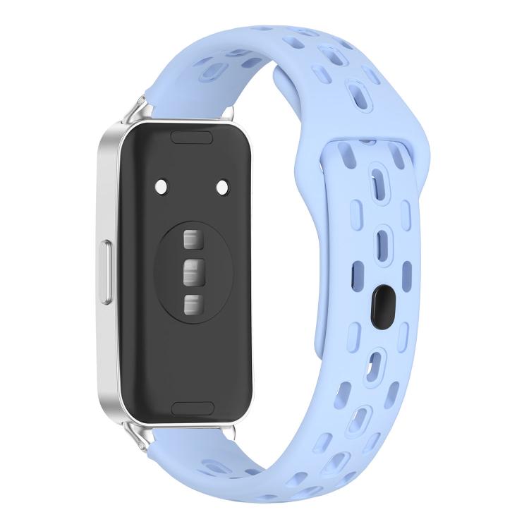 For Huawei Band 11 / Band 11 Pro Reverse Buckle Flat Perforated Breathable Silicone Watch Band