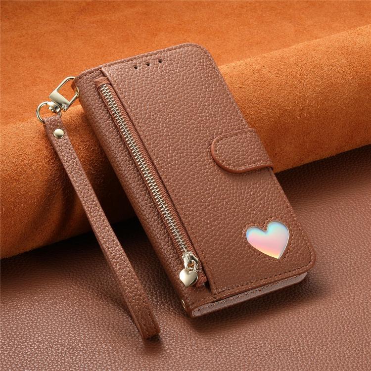 For Redmi Turbo 5 5G Fantasy Love Heart Zipper Wallet Vegan Leather Phone Case with Strap