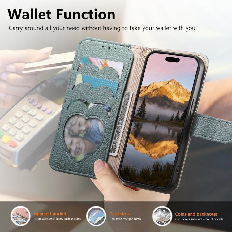 For Xiaomi Poco X8 Pro 5G Fantasy Love Heart Zipper Wallet Vegan Leather Phone Case with Strap