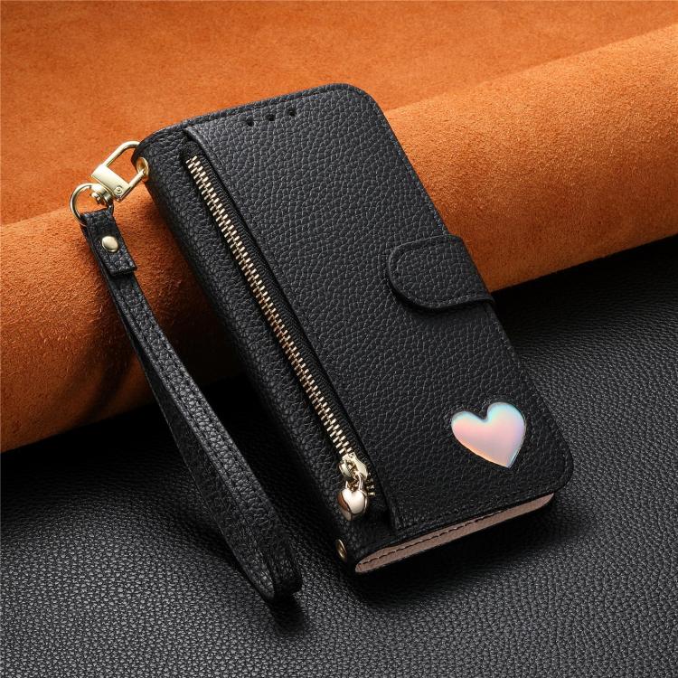 For Xiaomi Poco X8 Pro 5G Fantasy Love Heart Zipper Wallet Vegan Leather Phone Case with Strap