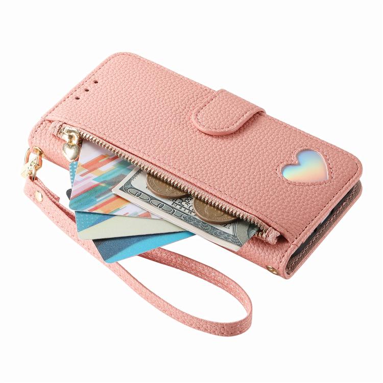 For Xiaomi Poco X8 Pro 5G Fantasy Love Heart Zipper Wallet Vegan Leather Phone Case with Strap