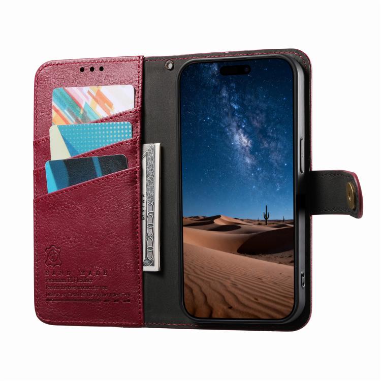 For Xiaomi Poco X8 Pro Max 5G Splicing Zipper Wallet Vegan Leather Phone Case with Strap