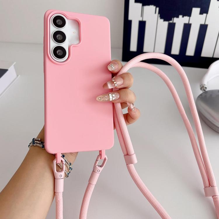 For Samsung Galaxy S26 5G Candy Silicone Shockproof Phone Case with 7mm Crossbody Lanyard