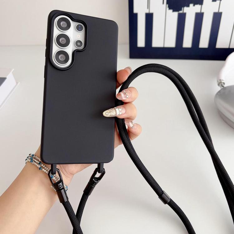 For samsung Galaxy S26 Ultra 5G  Candy Silicone Shockproof Phone Case with 7mm Crossbody Lanyard