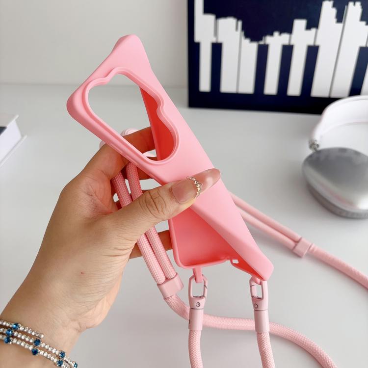 For Samsung Galaxy S25 FE 5G Candy Silicone Shockproof Phone Case with 7mm Crossbody Lanyard