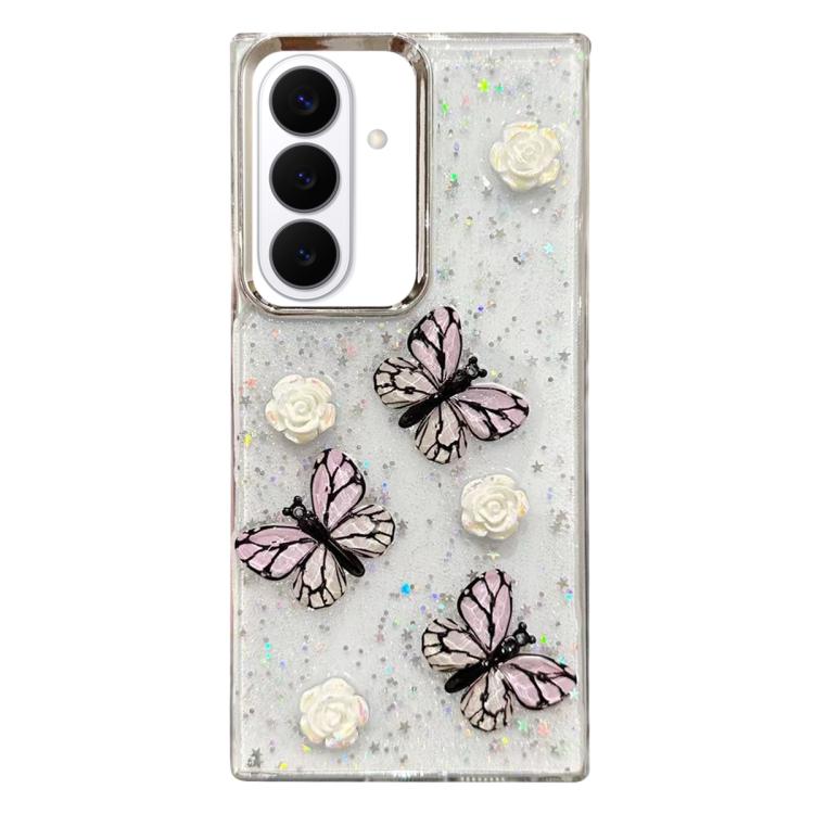 For Samsung Galaxy S26+ 5G Glitter 3D Butterfly TPU Phone Case