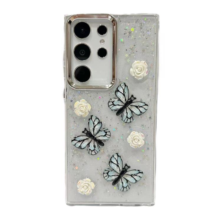 For Samsung Galaxy S26 Ultra 5G Glitter 3D Butterfly TPU Phone Case