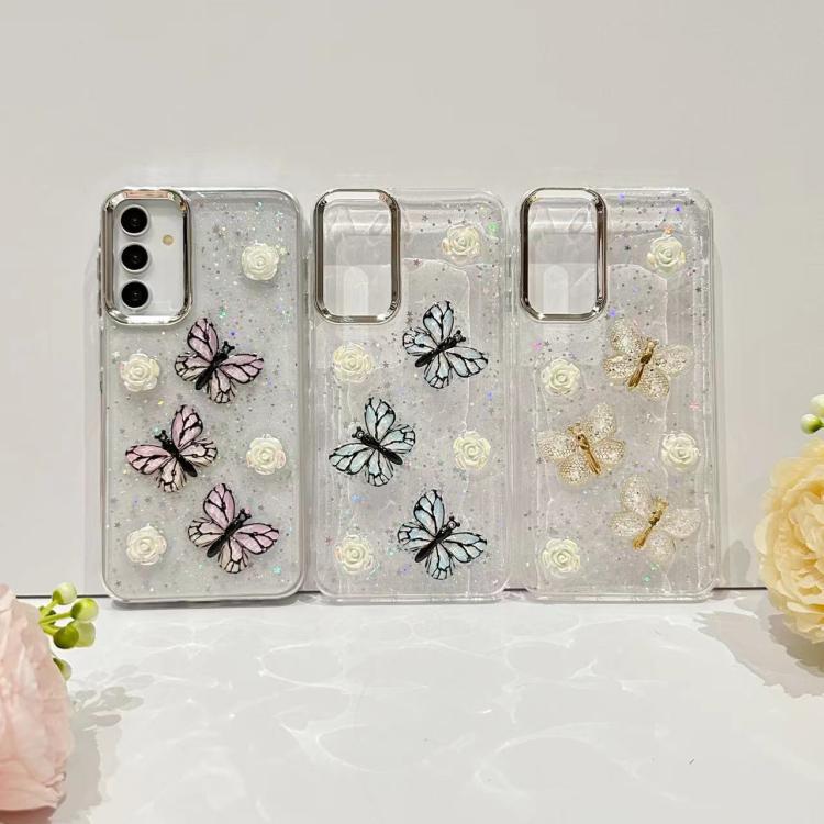 For Samsung Galaxy A36 / A56 5G Glitter 3D Butterfly TPU Phone Case