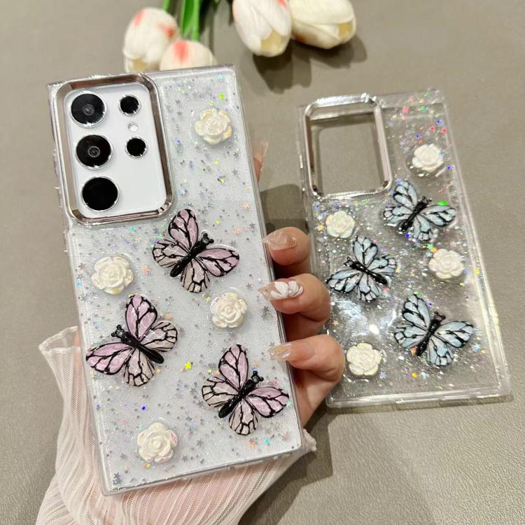 For Samsung Galaxy A36 / A56 5G Glitter 3D Butterfly TPU Phone Case