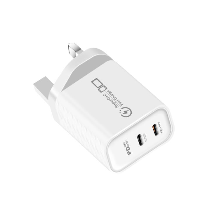 949-2C PD25W Dual Type-C Charger Supporting PD3.0 / PPS Protocol, UK Plug