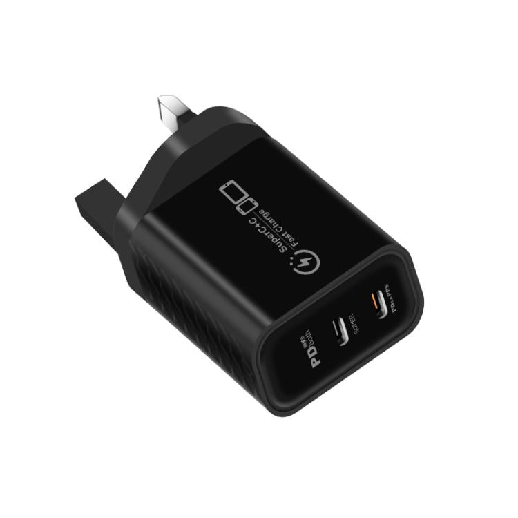 949-2C PD25W Dual Type-C Charger Supporting PD3.0 / PPS Protocol, UK Plug
