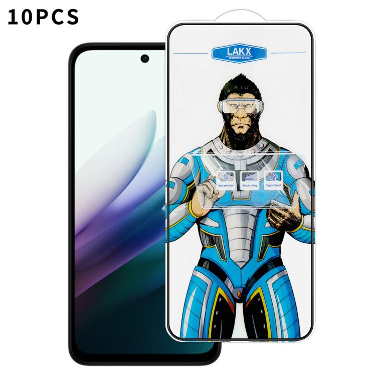 For Redmi Note 15R 10pcs Blue Gorilla Anti-fingerprint Anti-static Silk Screen HD Electroplated Tempered Glass Film