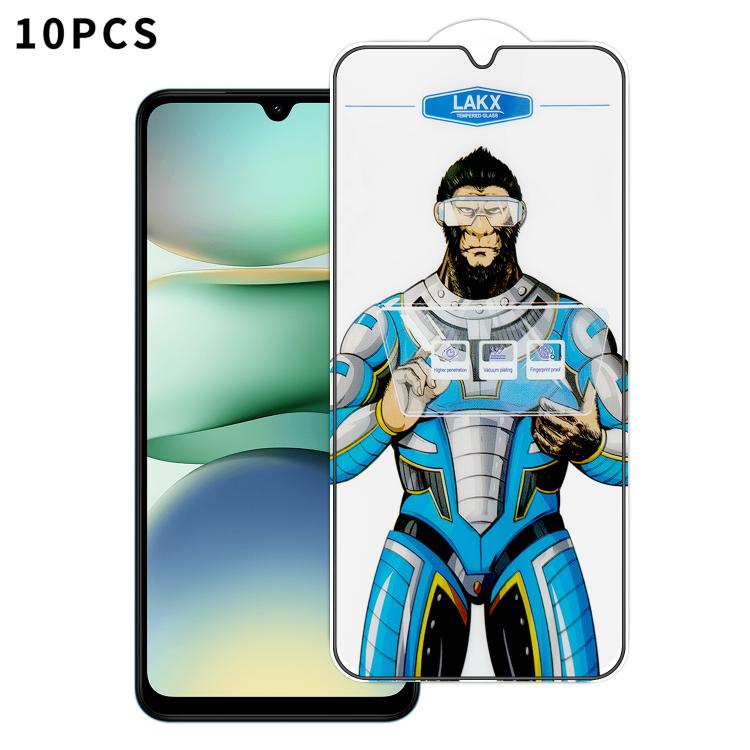 For Redmi A5 10pcs Blue Gorilla Anti-fingerprint Anti-static Silk Screen HD Electroplated Tempered Glass Film