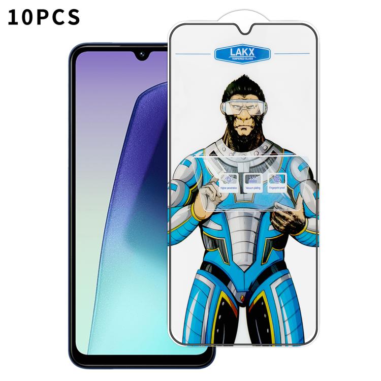 For Redmi 14C 10pcs Blue Gorilla Anti-fingerprint Anti-static Silk Screen HD Electroplated Tempered Glass Film