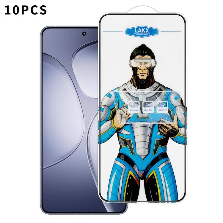 For Redmi K70 Ultra 10pcs Blue Gorilla Anti-fingerprint Anti-static Silk Screen HD Electroplated Tempered Glass Film