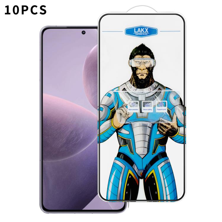 For Redmi K70 10pcs Blue Gorilla Anti-fingerprint Anti-static Silk Screen HD Electroplated Tempered Glass Film