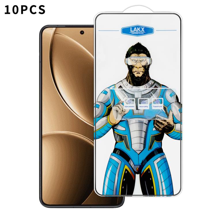 For Redmi K80 Pro 10pcs Blue Gorilla Anti-fingerprint Anti-static Silk Screen HD Electroplated Tempered Glass Film