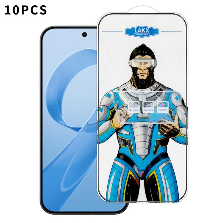 For Redmi K90 Max / Poco F8 Pro Ultra 10pcs Blue Gorilla Anti-fingerprint Anti-static Silk Screen HD Electroplated Tempered Glass Film