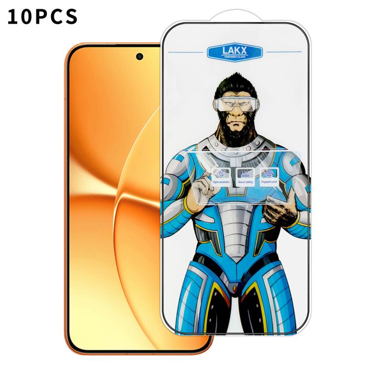 For Redmi Turbo 5 Max / Poco X8 Pro Max 10pcs Blue Gorilla Anti-fingerprint Anti-static Silk Screen HD Electroplated Tempered Glass Film