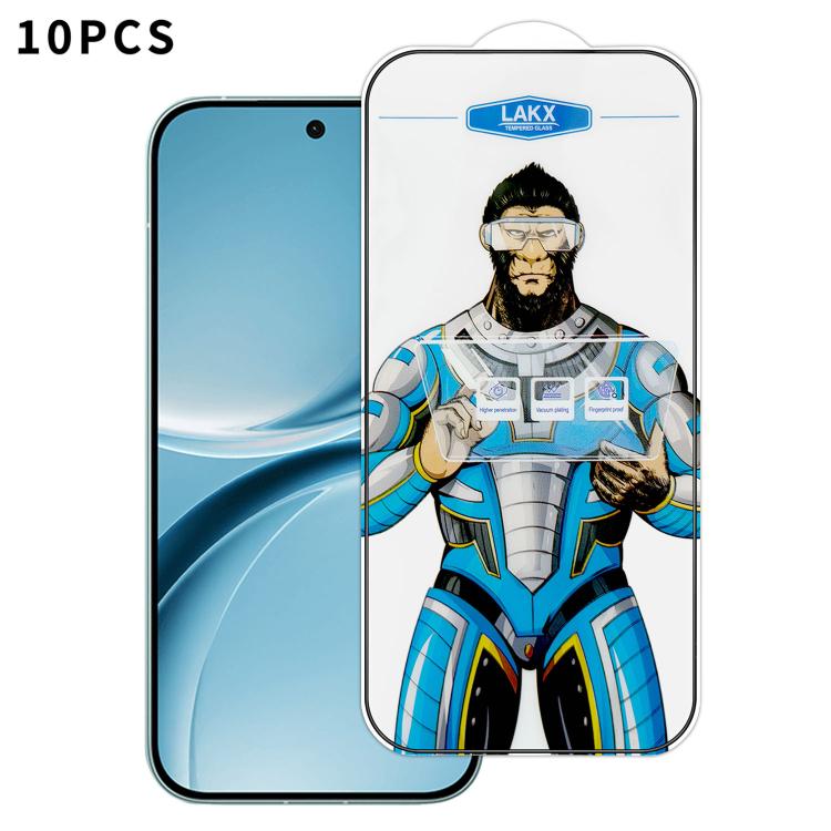 For Redmi Turbo 5 / Poco X8 Pro 5G 10pcs Blue Gorilla Anti-fingerprint Anti-static Silk Screen HD Electroplated Tempered Glass Film
