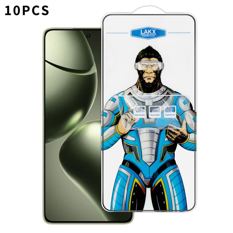For Xiaomi 14T 10pcs Blue Gorilla Anti-fingerprint Anti-static Silk Screen HD Electroplated Tempered Glass Film
