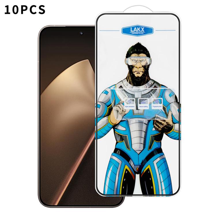 For Xiaomi 15T Pro 10pcs Blue Gorilla Anti-fingerprint Anti-static Silk Screen HD Electroplated Tempered Glass Film