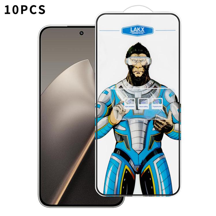 For Xiaomi 15T 10pcs Blue Gorilla Anti-fingerprint Anti-static Silk Screen HD Electroplated Tempered Glass Film
