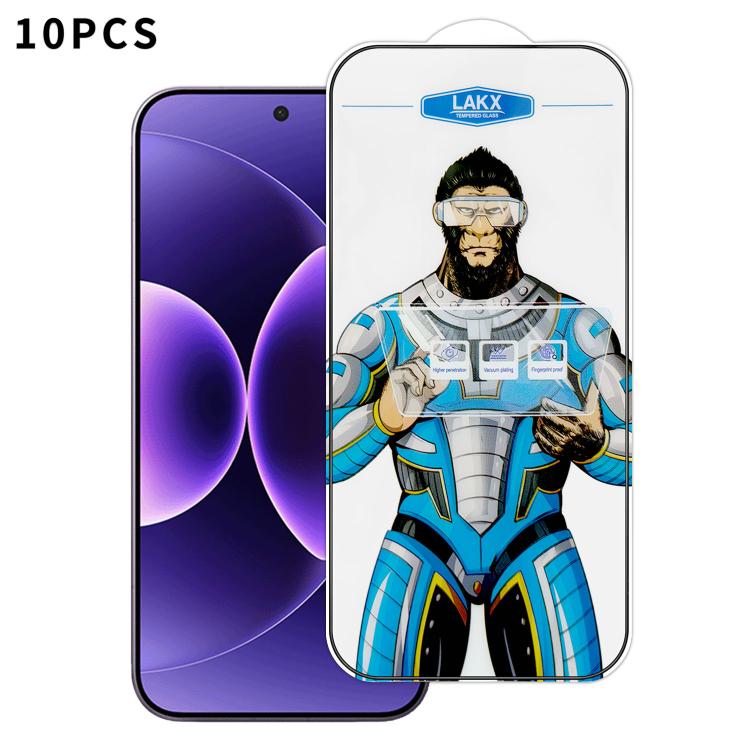 For Xiaomi 17 Pro Max 10pcs Blue Gorilla Anti-fingerprint Anti-static Silk Screen HD Electroplated Tempered Glass Film