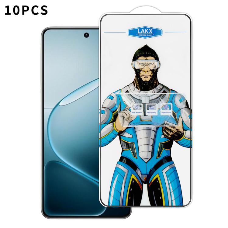 For OPPO A6 GT 10pcs Blue Gorilla Anti-fingerprint Anti-static Silk Screen HD Electroplated Tempered Glass Film