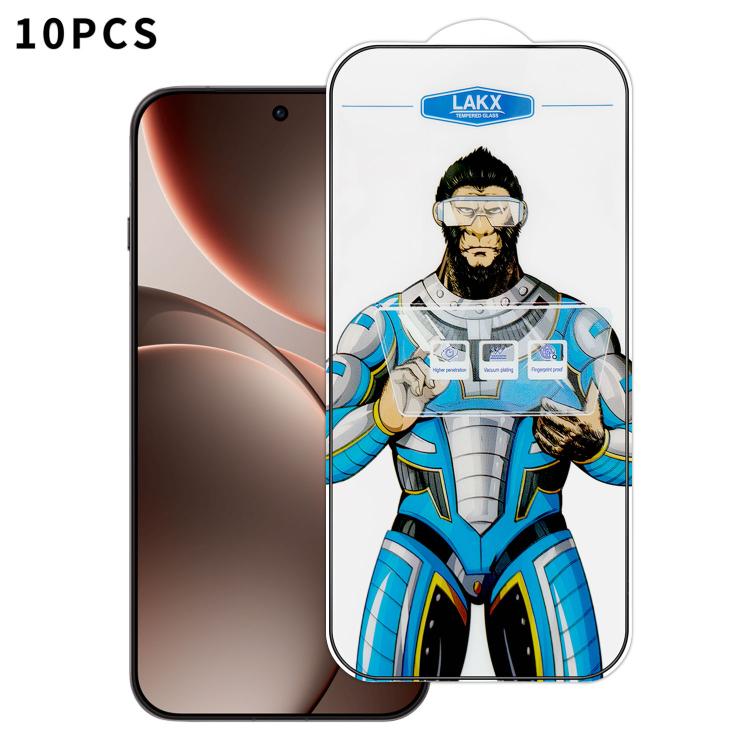 For OPPO Find X9 Pro 10pcs Blue Gorilla Anti-fingerprint Anti-static Silk Screen HD Electroplated Tempered Glass Film