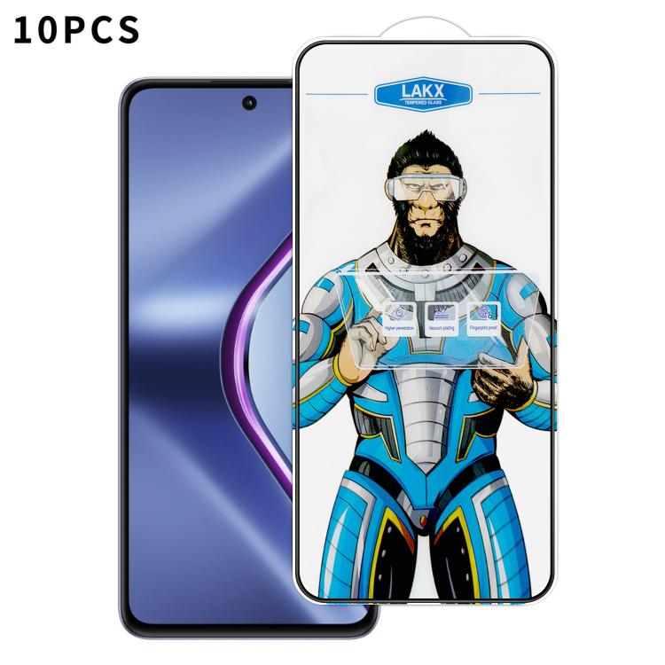 For OPPO K13 10pcs Blue Gorilla Anti-fingerprint Anti-static Silk Screen HD Electroplated Tempered Glass Film