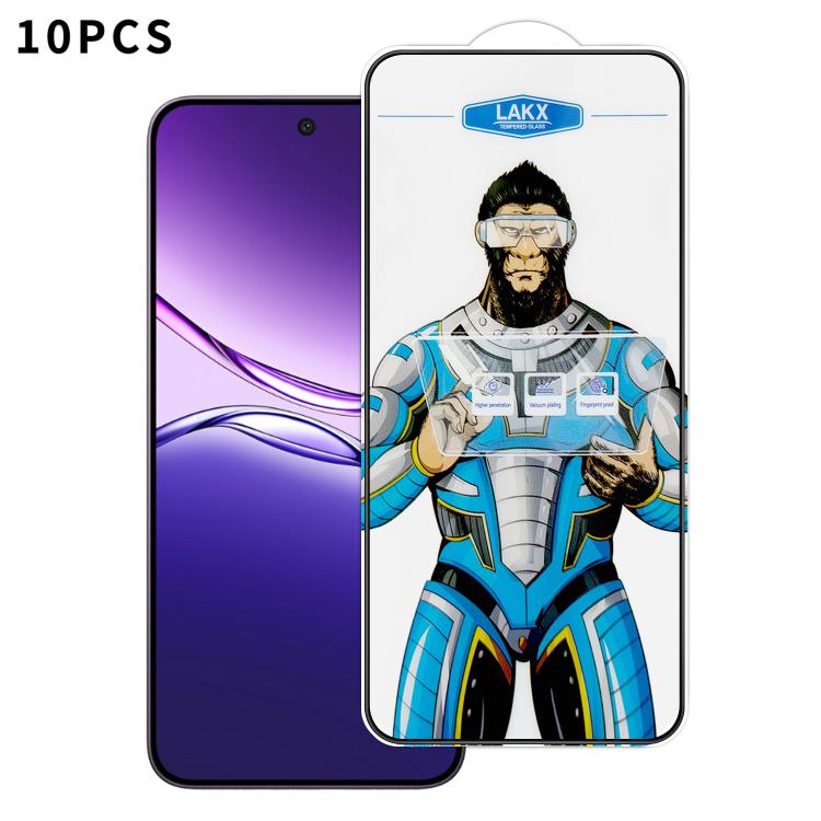 For OPPO K13x 10pcs Blue Gorilla Anti-fingerprint Anti-static Silk Screen HD Electroplated Tempered Glass Film