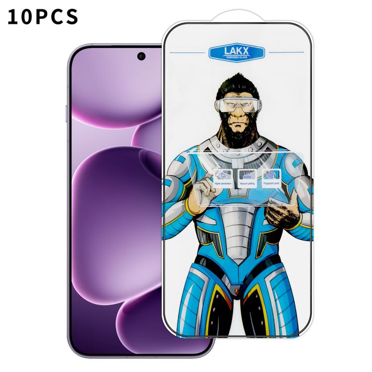 For OPPO Find X8s+ 10pcs Blue Gorilla Anti-fingerprint Anti-static Silk Screen HD Electroplated Tempered Glass Film