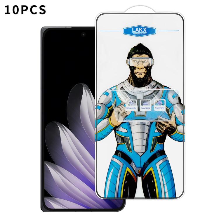 For OPPO Find N5 10pcs Blue Gorilla Anti-fingerprint Anti-static Silk Screen HD Electroplated Tempered Glass Film