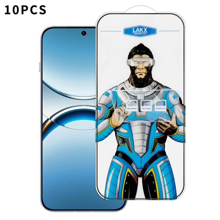 For OPPO Find X8 10pcs Blue Gorilla Anti-fingerprint Anti-static Silk Screen HD Electroplated Tempered Glass Film