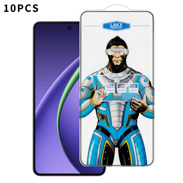 For OPPO K13 Turbo Pro / K13 Turbo 10pcs Blue Gorilla Anti-fingerprint Anti-static Silk Screen HD Electroplated Tempered Glass Film