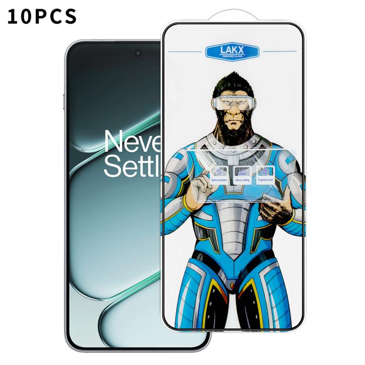 For OnePlus Ace 6 10pcs Blue Gorilla Anti-fingerprint Anti-static Silk Screen HD Electroplated Tempered Glass Film