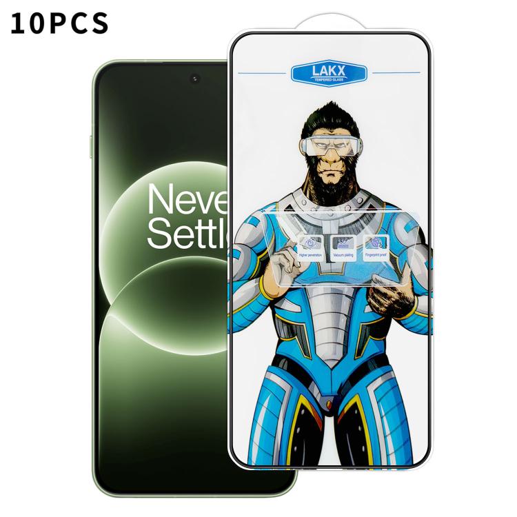 For OnePlus Ace 6T 10pcs Blue Gorilla Anti-fingerprint Anti-static Silk Screen HD Electroplated Tempered Glass Film