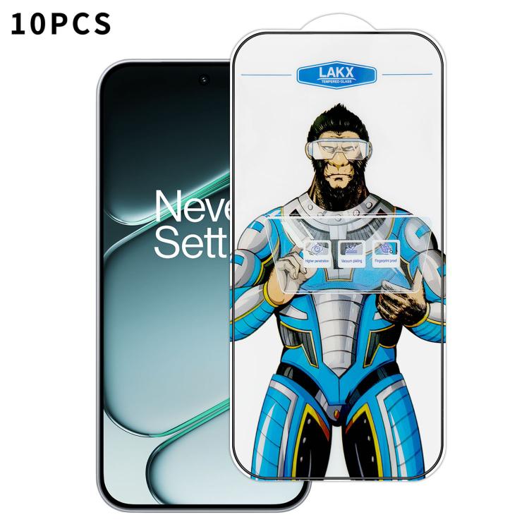 For OnePlus Turbo 6 10pcs Blue Gorilla Anti-fingerprint Anti-static Silk Screen HD Electroplated Tempered Glass Film