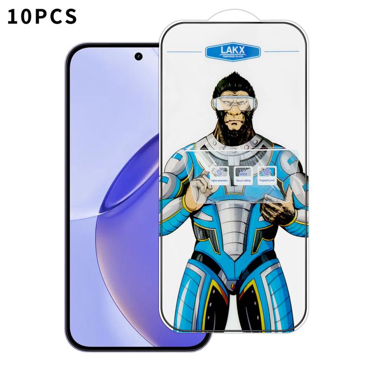 For Realme 16 Pro 5G 10pcs Blue Gorilla Anti-fingerprint Anti-static Silk Screen HD Electroplated Tempered Glass Film