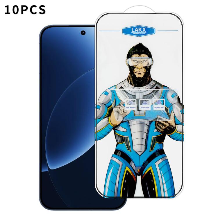 For Realme GT 8 Pro Global 10pcs Blue Gorilla Anti-fingerprint Anti-static Silk Screen HD Electroplated Tempered Glass Film
