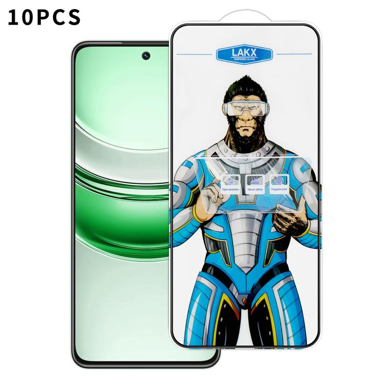 For Realme C73 5G 10pcs Blue Gorilla Anti-fingerprint Anti-static Silk Screen HD Electroplated Tempered Glass Film