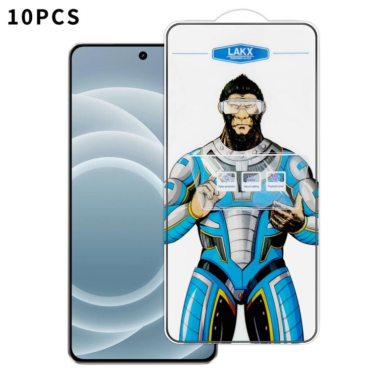 For Realme Neo7 Turbo 10pcs Blue Gorilla Anti-fingerprint Anti-static Silk Screen HD Electroplated Tempered Glass Film