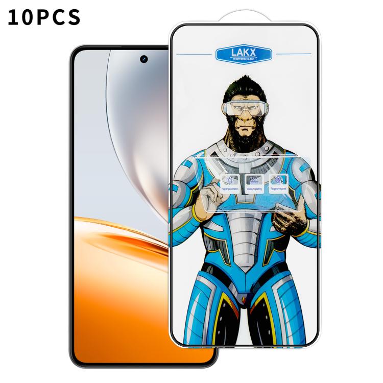 For Realme Neo7x 10pcs Blue Gorilla Anti-fingerprint Anti-static Silk Screen HD Electroplated Tempered Glass Film