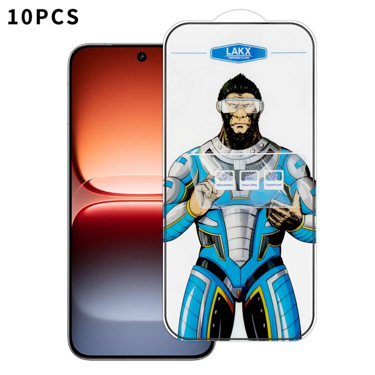 For vivo iQOO 15 10pcs Blue Gorilla Anti-fingerprint Anti-static Silk Screen HD Electroplated Tempered Glass Film