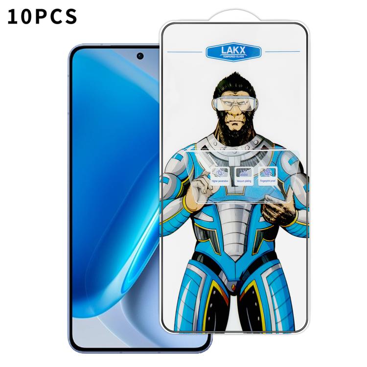 For vivo iQOO Neo11 10pcs Blue Gorilla Anti-fingerprint Anti-static Silk Screen HD Electroplated Tempered Glass Film